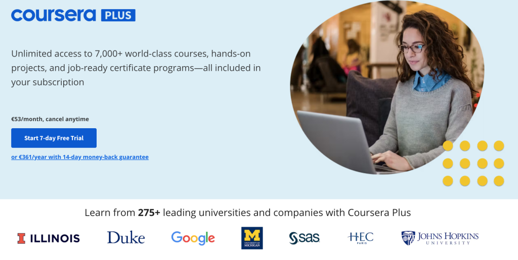 Coursera Plus English Banner